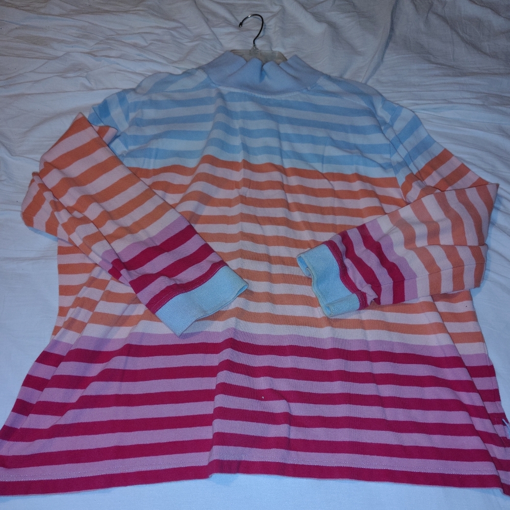 Duck Head Mens (3 Button Down) Shirt-Blue, Pink,Orange Stripes, Good Condition!! - Picture 2 of 3